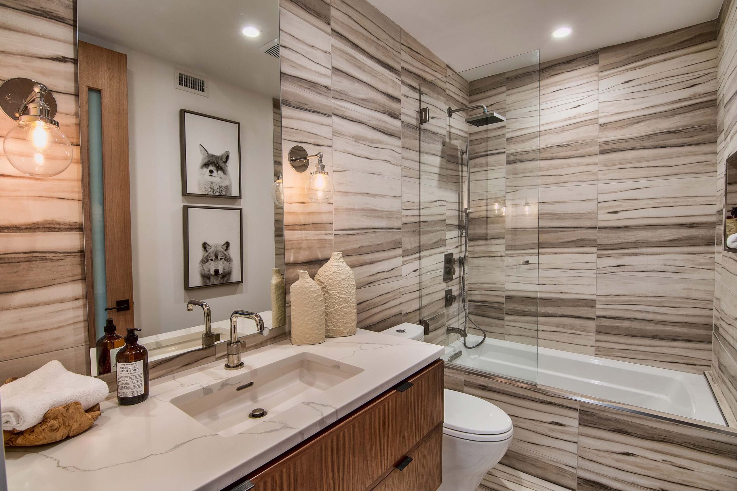 Custom bathroom design in modern California home