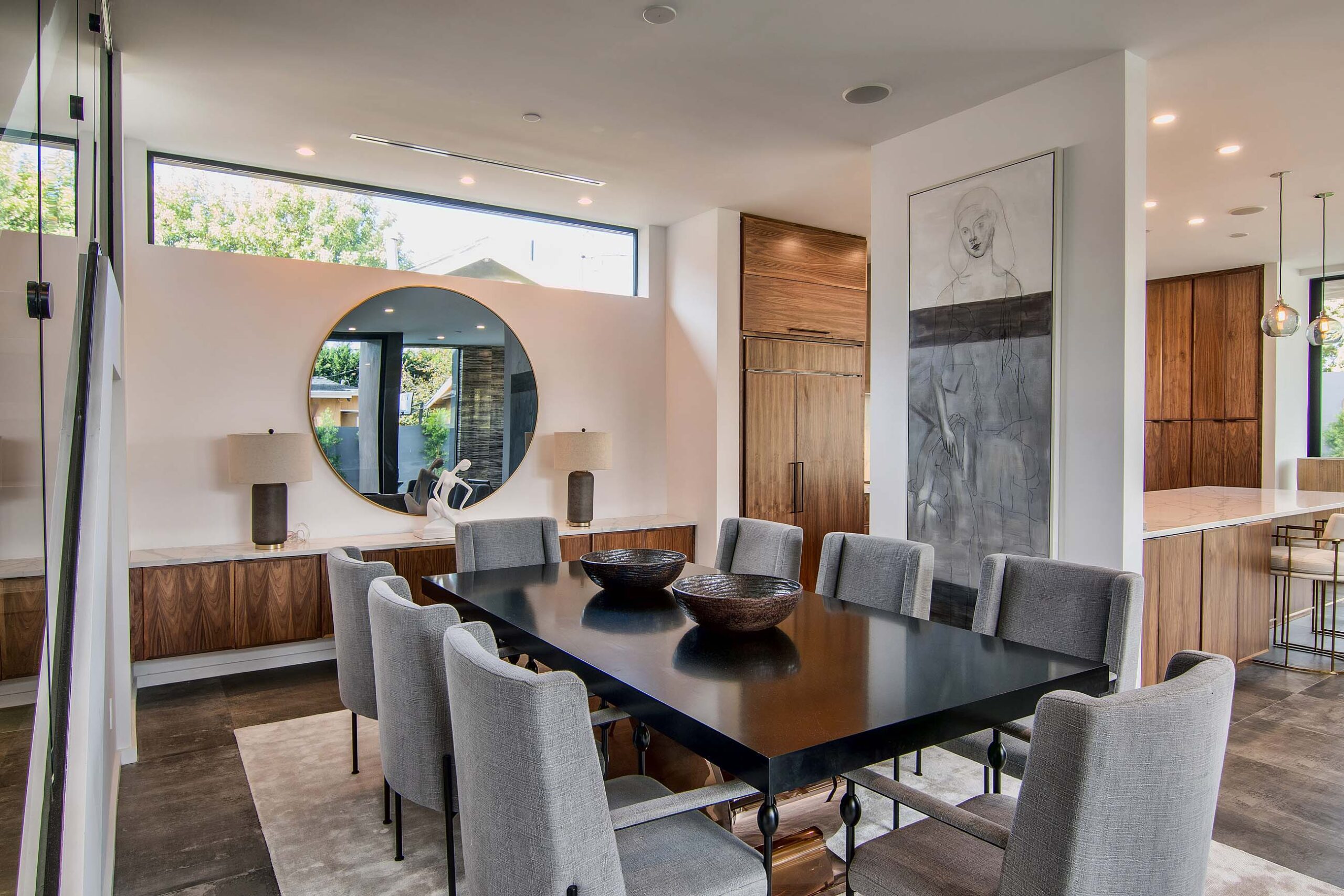 Minimalist dining room in modern California home