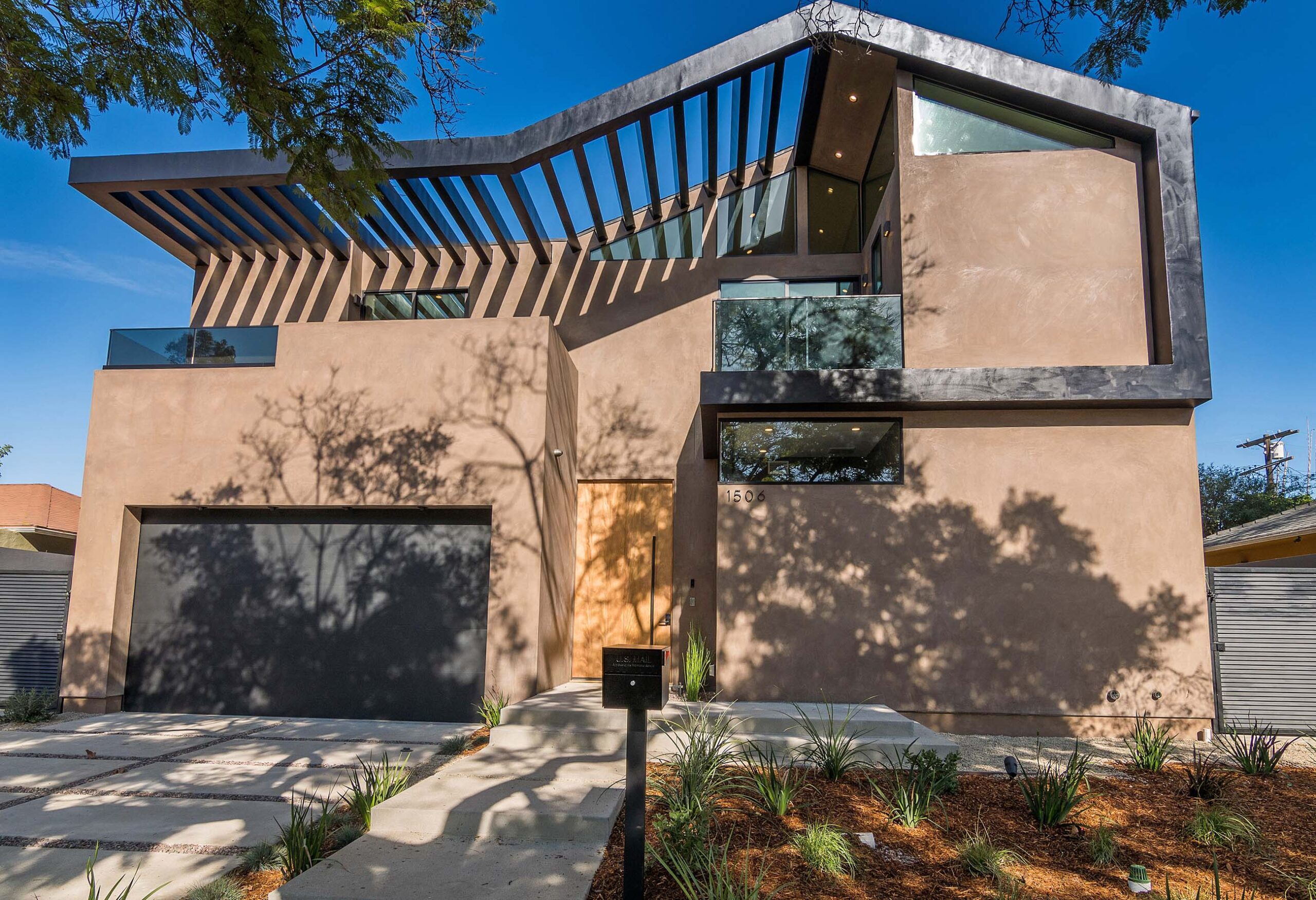 Custom built modern house exterior California