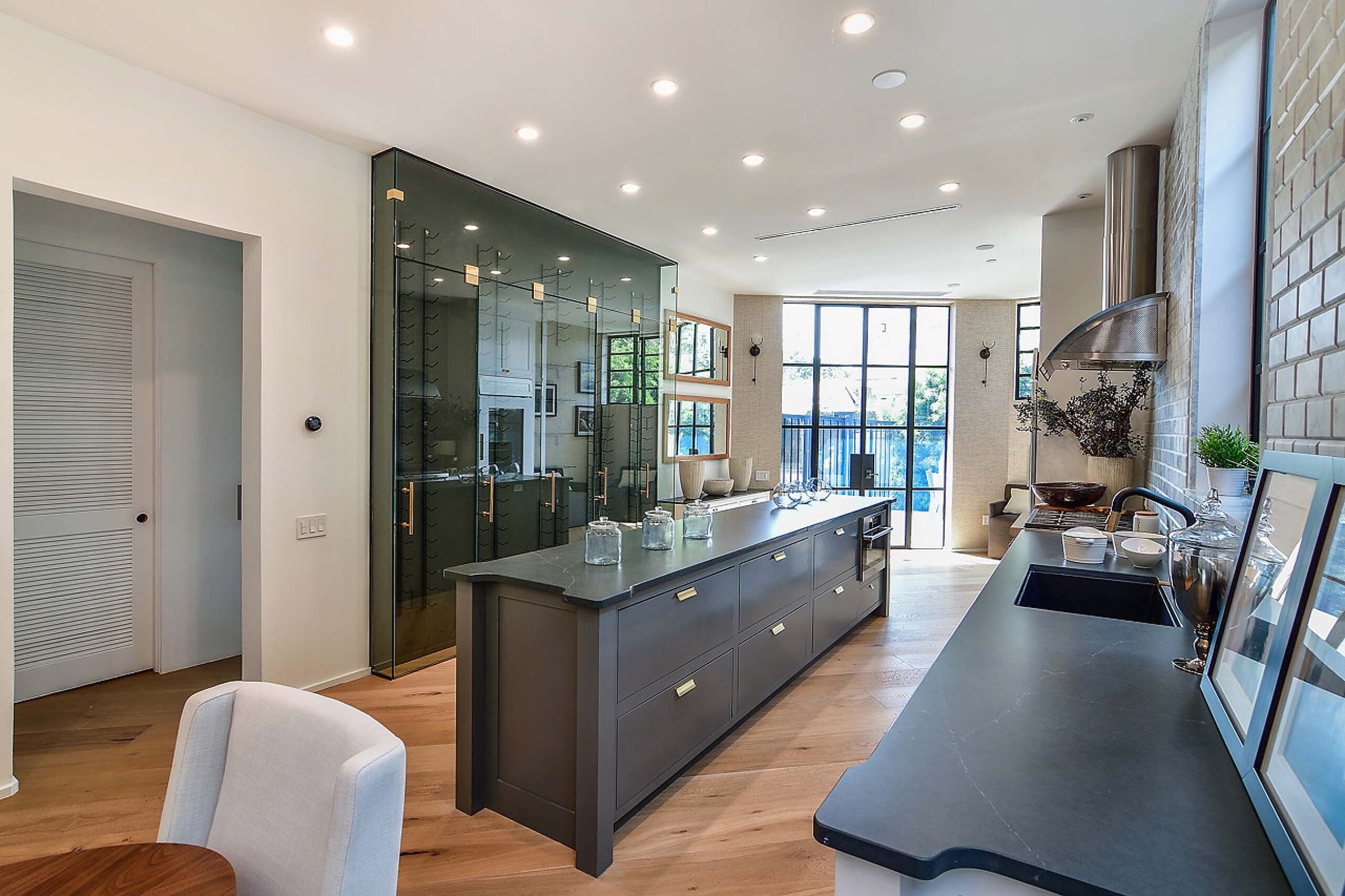 Elegant kitchen in custom beach house California