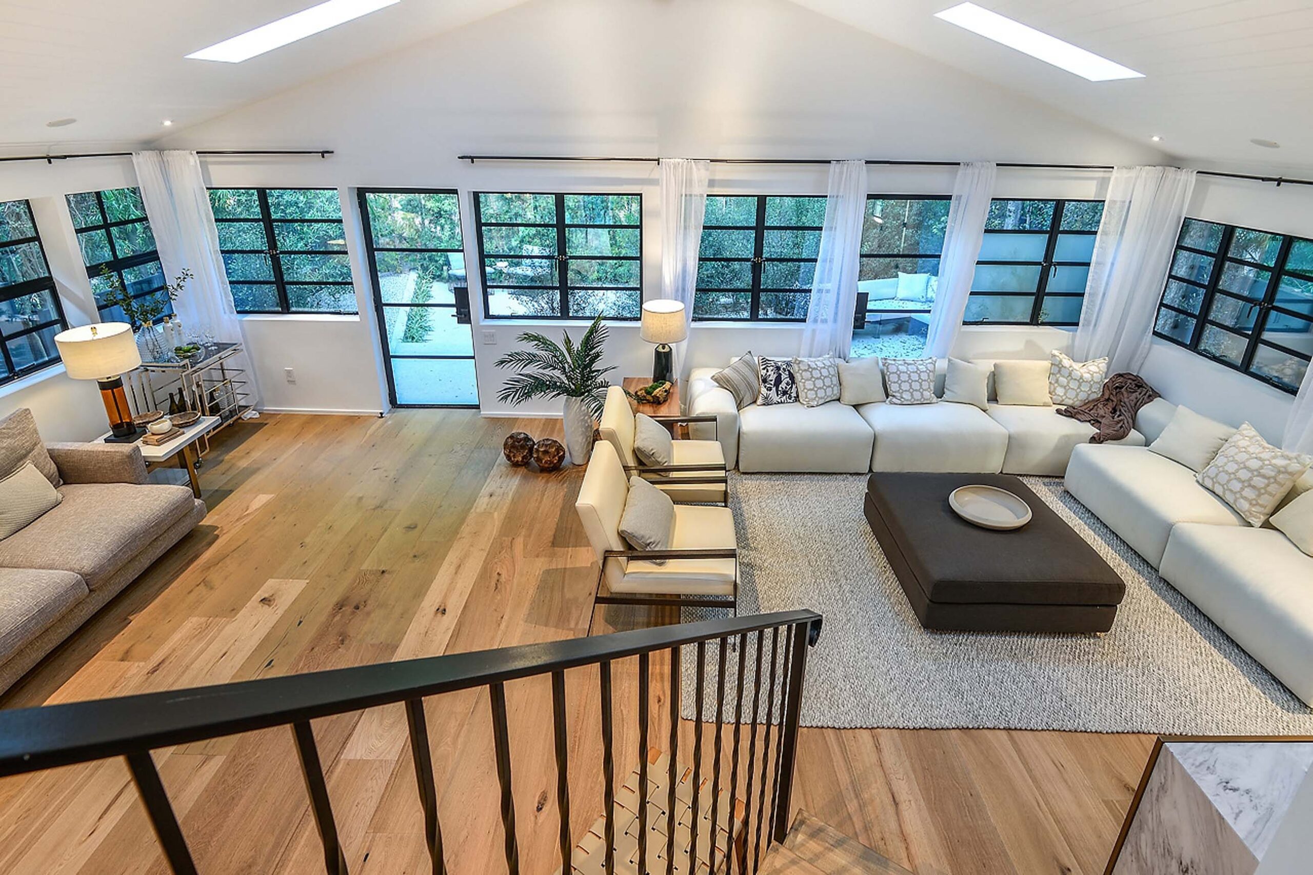 Spacious living room in custom Venice beach house