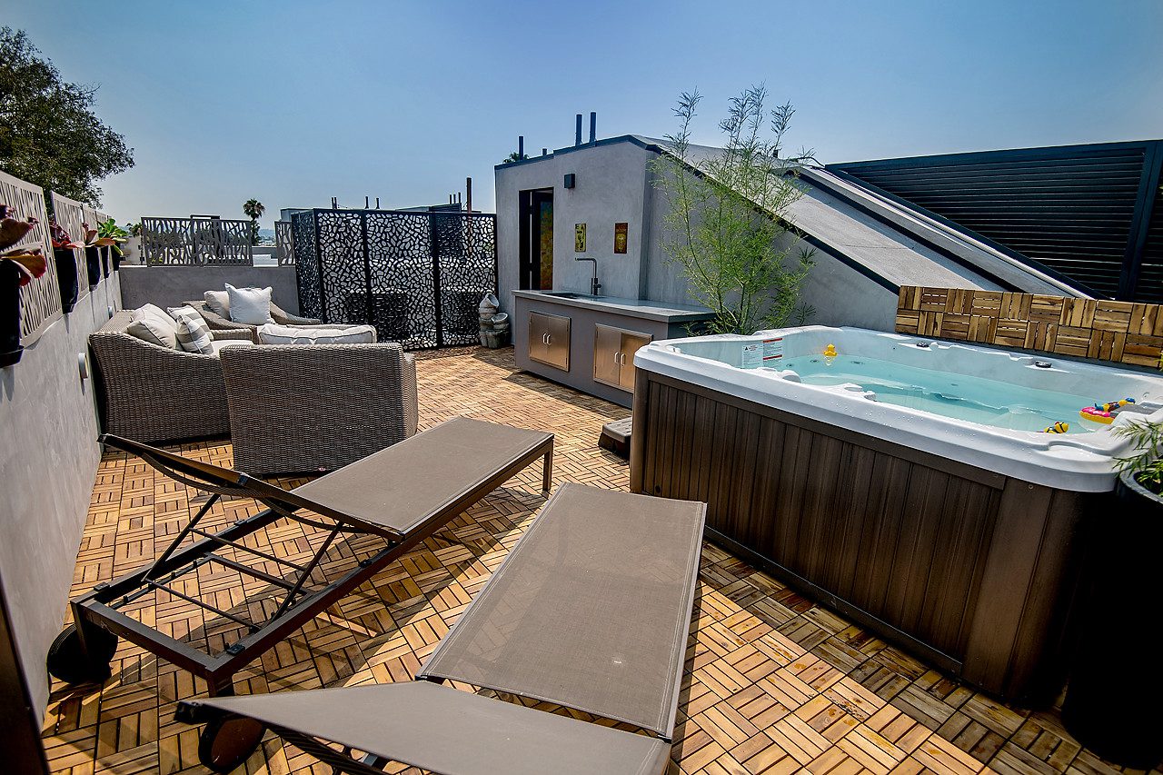 Rooftop lounge area West Hollywood contractor