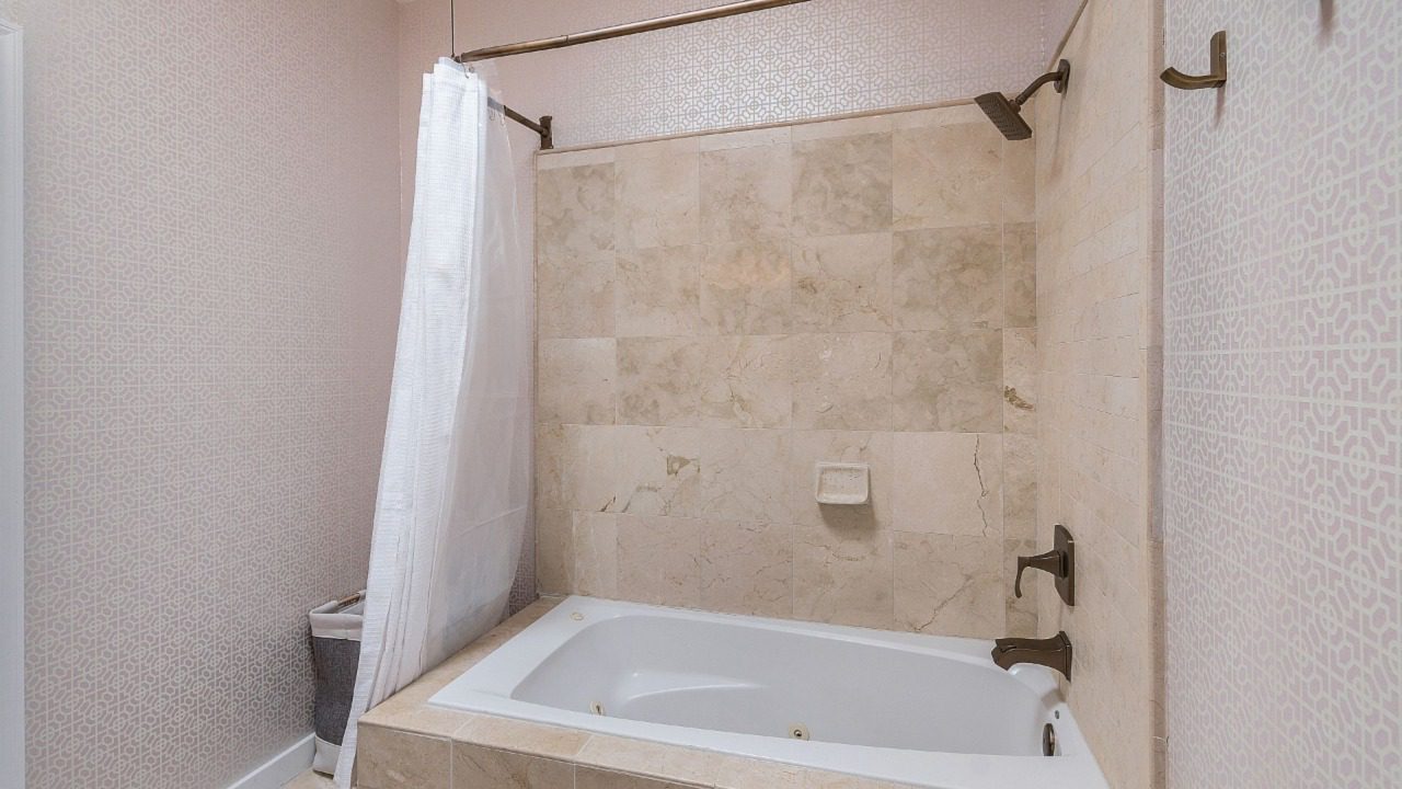 Luxurious bathtub in modern bathroom