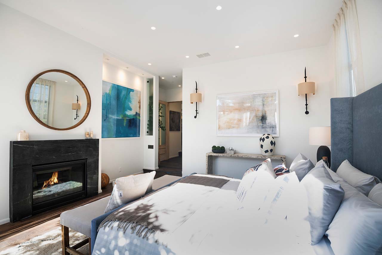 elegant bedroom in modern California home