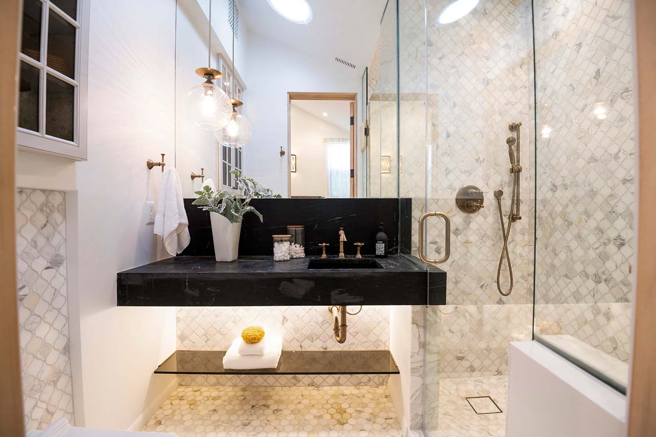 Elegant bathroom in California home